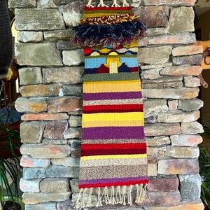 VTG Woven Boho Wall Hanging Handcrafted Original Art Weaving Multicolor Striped